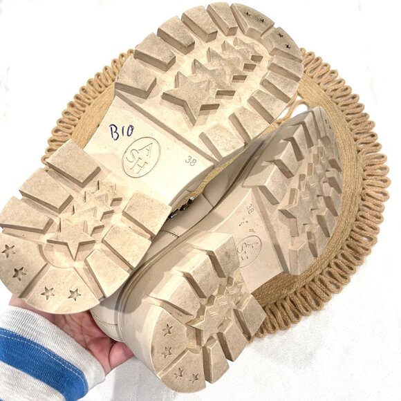 Ash Lenny Studded Leather Chelsea Boots Ivory Size 38 - Picture 9 of 10